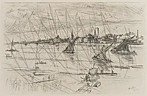 Battersea Reach by James McNeill Whistler (1834-1903)