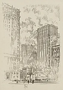 Battery Park (from Portfolio, Lithographs of New York in 1904)