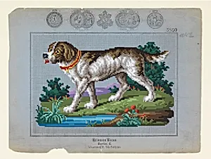 Berlin Wool Work: Hunting Dog by Heinrich Kuehn, Berlin