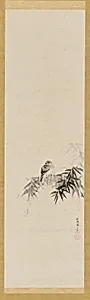 Bird on a bamboo branch