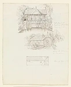 Boat House, Virginia Water; Verso: Scullery, Virginia Water by Sir Jeffry Wyatville, English, 1766 – 1840