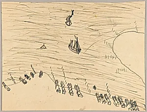 Boats and Coastline by Unidentified (American)
