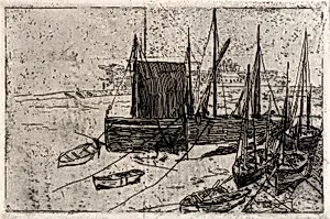 Boats at Port Erin--Isle of Man by J. Alden Weir