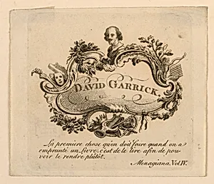 Book-Plate of David Garrick (1717â1779)