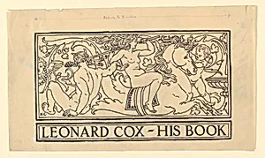 Bookplate for Leonard Cox by Kenyon Cox, American, 1856–1919