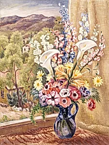 Bouquet in Window by Paul Rohland