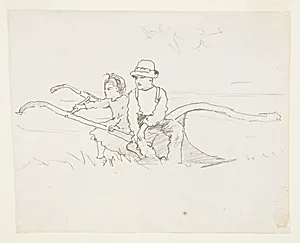 Boy and Girl on a Plow by Winslow Homer, American, 1836–1910