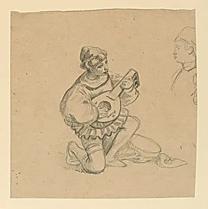 Boy playing a lute