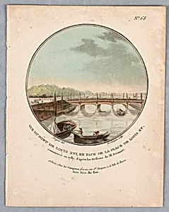 Bridge of Louix XVI, Plate 68 from "Vues Pittoresques des Principaux Ãdifices de Paris"