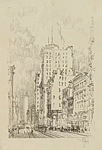 Broadway above 23rd Street (from portfolio, Lithographs of New York in 1904)