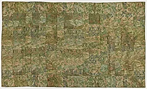 Brocade, silk, a Buddhist monk's robe, patched; kesa by Unknown