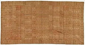 Brocade, silk. A Buddhist monk's robe; patched; kesa by Unknown