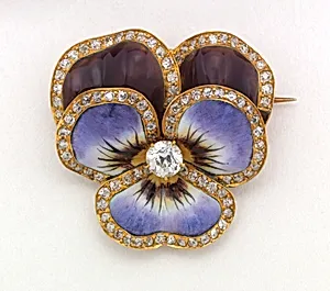 Brooch in the form of a pansy