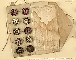 Button sample book by Unknown