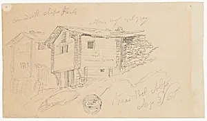 Cabins near Belalp, Switzerland by Frederic Edwin Church, American, 1826–1900