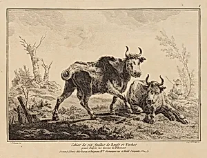 Cahier de Six Feuilles de Boeufs et Vaches by Jean-Baptiste Pillement, French, 1728–1808