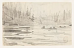 Canoes on a Lake