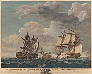 Capture of H. B. M. Frigate Macedonian, Capt. J. S. Carden by the U. S. frigate United States, Stephen Decatur, Eqr., Commander