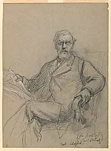 Carl Schurz Seated, Reading a Newspaper