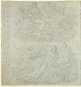 Cartoon for Cotton Printing: Les Quatre Elements