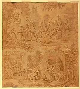 Cartoon for Cotton Printing: "Les Quatre Saisons"