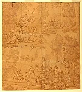 Cartoon for Cotton Printing: "Les Quatre Saisons"