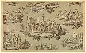 Cartoon for cotton printing: The Life of Belisaire [La Vie de BÃ©lisaire]