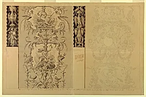 Cartoon for Printed Cotton: Les Quatre Elements