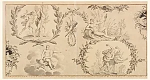 Cartoon for Printed Cotton Textile: The Four Elements [Les Quatre Ãlements]