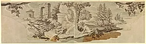 Cartoon fragment for Printed Cotton Textile: Friendship Does not Fear Time ['L'Amitie ne Craint du Temps]