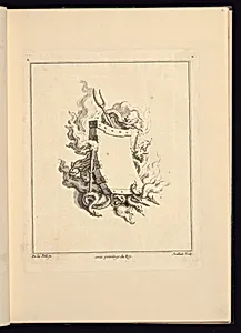 Cartouche Decorated with Elements of Fire