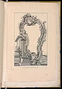 Cartouche in Front of a Pedestal
