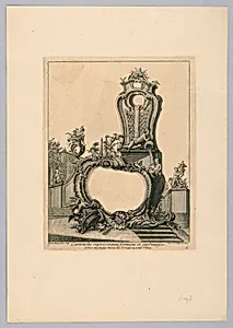 Cartouche Representing a Fountain and Gardening