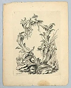 Cartouche with Chinoiserie Motifs