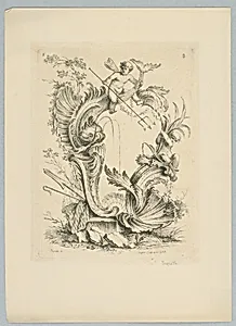 Cartouche with Sea Motifs, Plate B