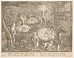 Catching Night Moths, plate 25 from the Venationes Ferarum, Avium, Piscium series by Jan van der Straet, called Stradanus, Flemish, 1523–1605