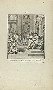 Ceremonies que les Incas Observent en Faisant Chevaliers/les Princes de leur Sang. (from book, Histoire des Yncas...etc.)