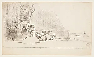 Children Playing at the Seaside, Cullercoats, England by Winslow Homer, American, 1836–1910