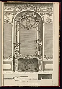Chimneypiece Design with Decorated Panels, Suitable for a Gallery