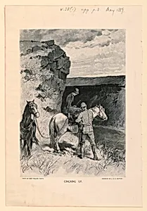 Cinching Up, Illustration for The Century Magazine (XXXVIII, No. 1, May 1889, p. 2)