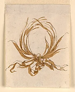 Circular Frame of Branches Fastened with Ribbon