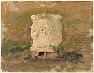 Circular Pedestal in the Dionysus Theater, Athens, Greece by Frederic Edwin Church, American, 1826–1900