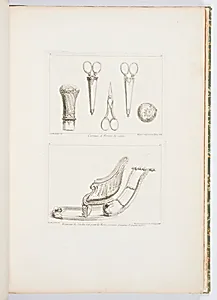 Ciseaux et Pomme de canne [Design for Scissors and Cane Handle, 3rd Plate], pl. 44 in Oeuvre de Juste-Aurele Meissonnier