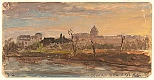 Claude's Villa and St. Peter's, Rome, Italy by Frederic Edwin Church, American, 1826–1900