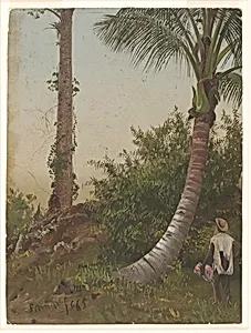 Coconut Palm with Figure, Jamaica by Frederic Edwin Church, American, 1826–1900