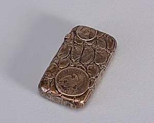 Coins on Simulated Alligator Skin