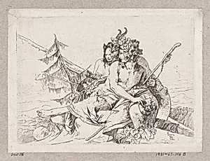 Copy of Bacchante, Satyr, and Female Faun, from the series Scherzi di Fantasia