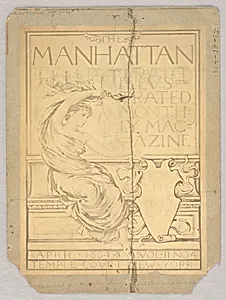 Cover of Manhattan Illustrated Magazine, April 1884, with Corrections by Francis Augustus Lathrop, (American, 1849–1909)