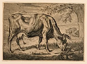 Cow and Two Sheep at the Foot of a Tree