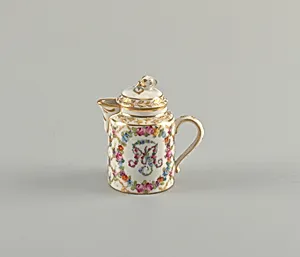 Creamer with Monogram and Diamond Lattice Pattern